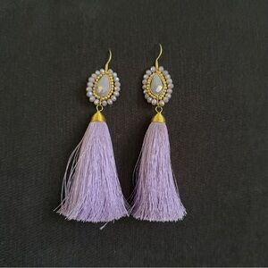 Elegant Lavender Tassel Earrings